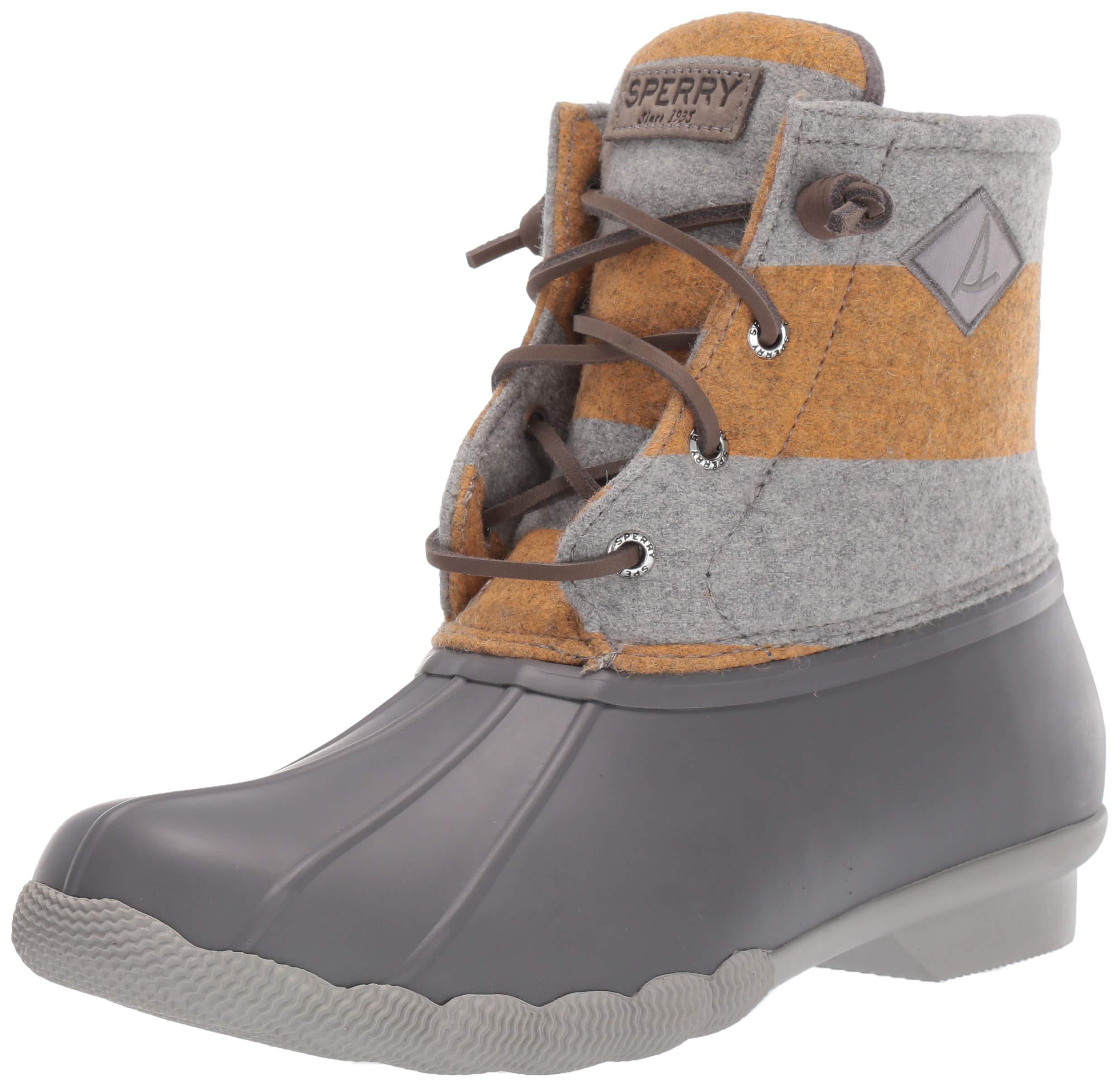 Sperry Top-Sider S Saltwater Varsity Stripe Wool Boots in Grey/Yellow ...