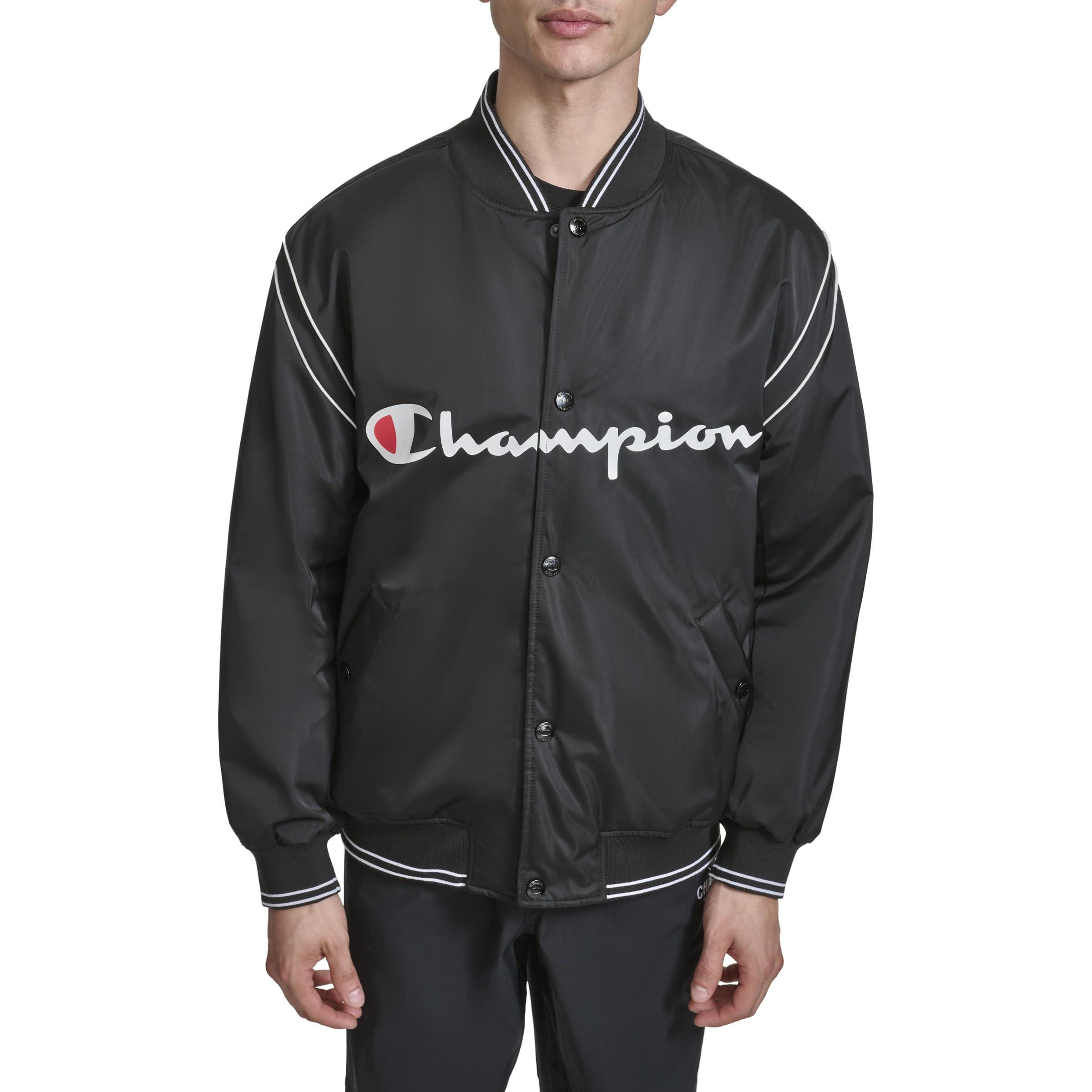Champion satin varsity jacket new arrivals