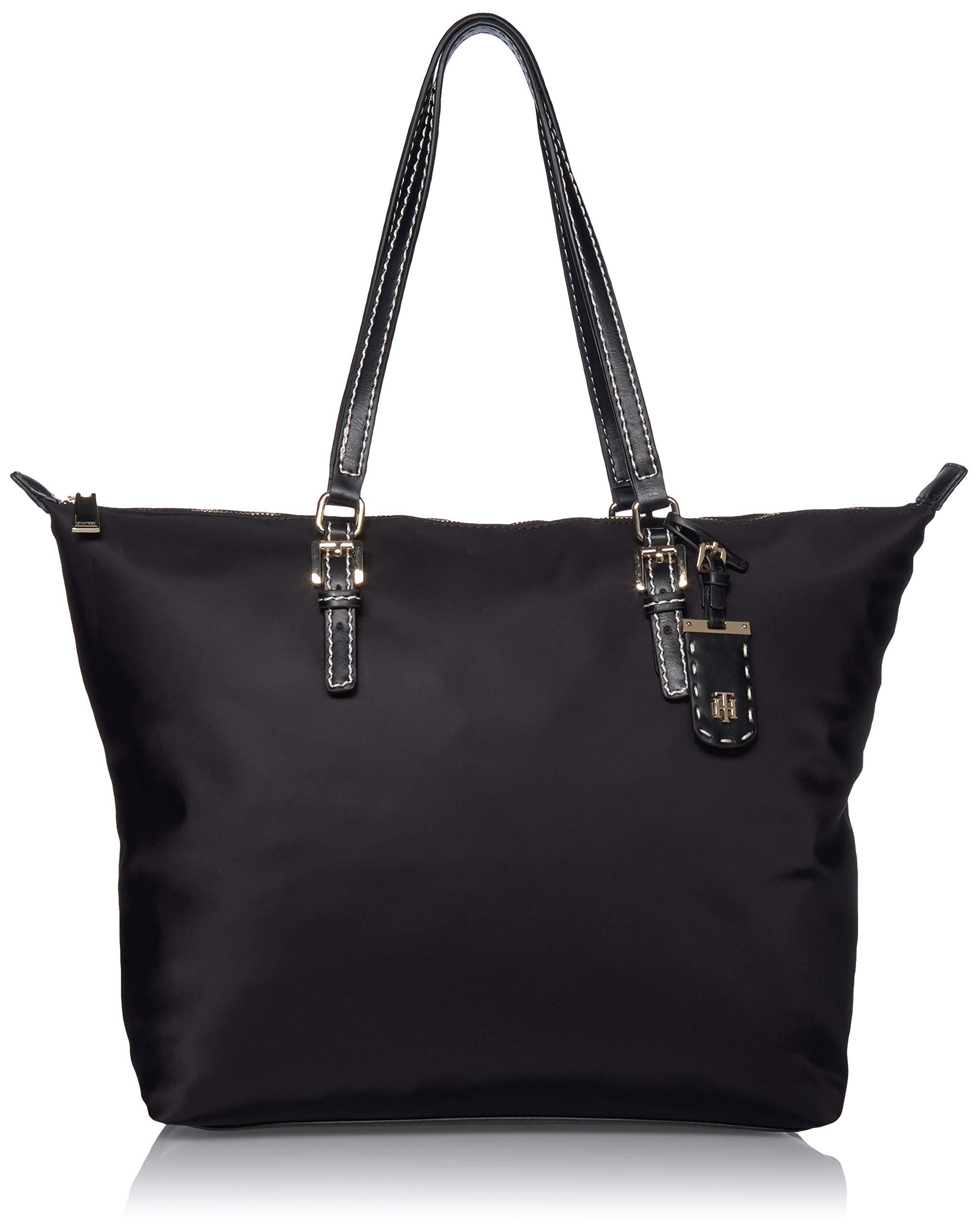 Tommy Hilfiger Synthetic Julia Zippered Tote in Black Lyst