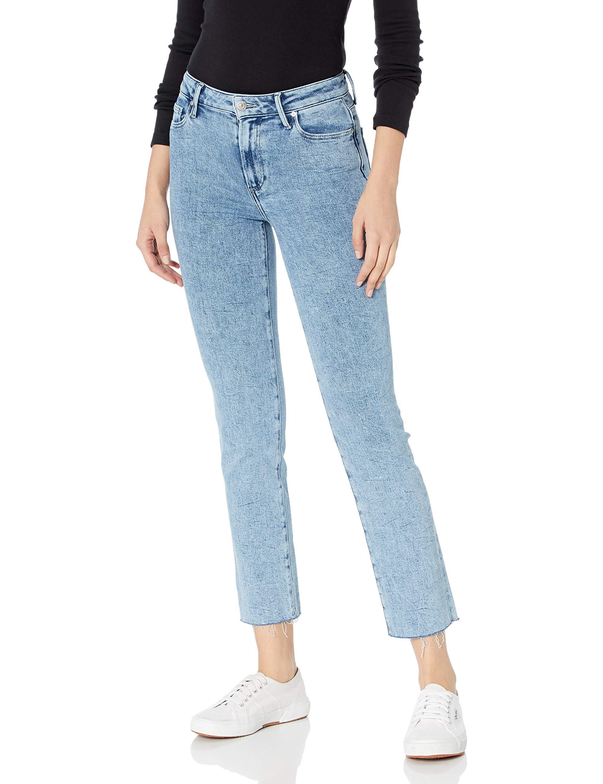 Raw Stringy Hem Straight Ankle Jean 
