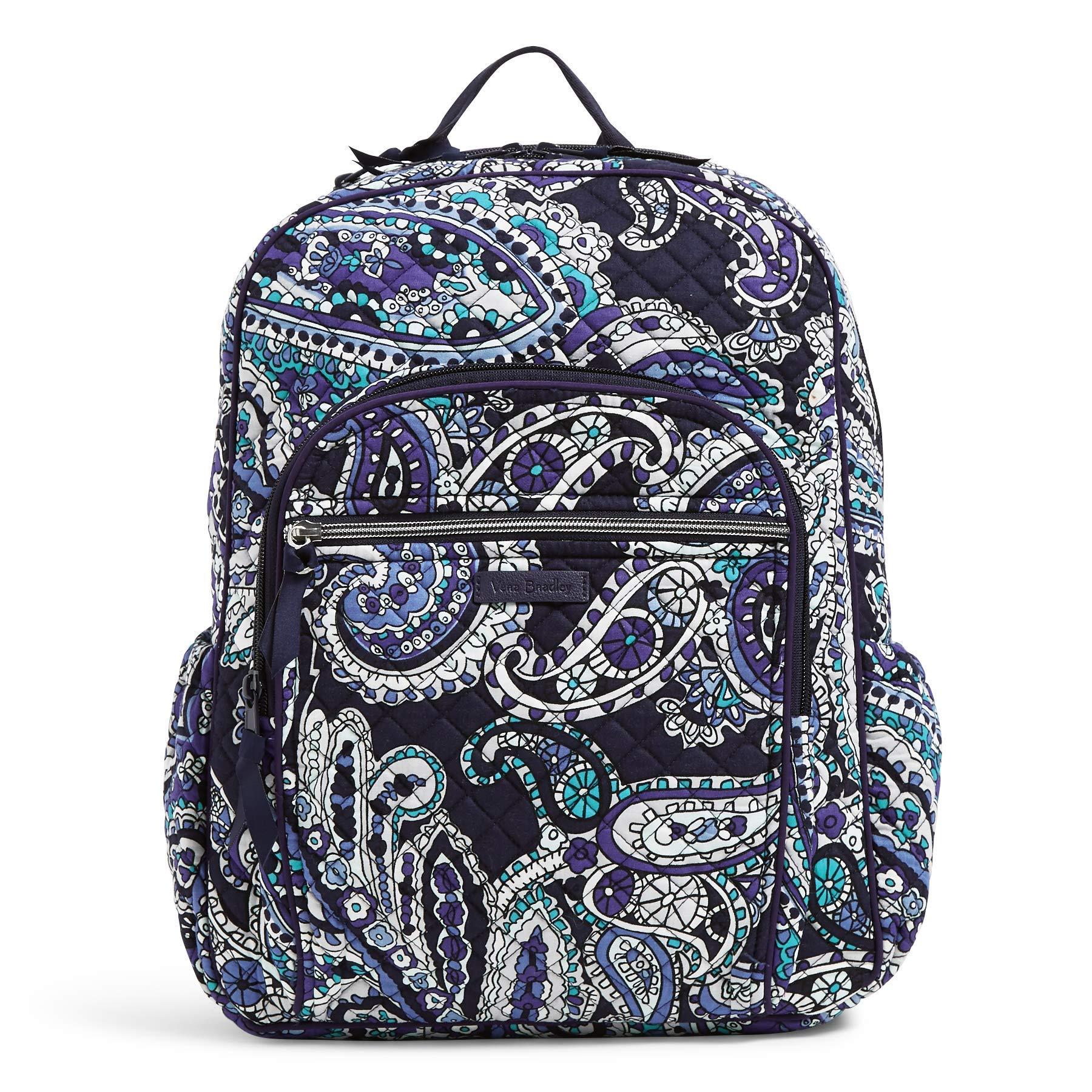 Vera Bradley Signature Cotton Campus Backpack in Deep Night Paisley