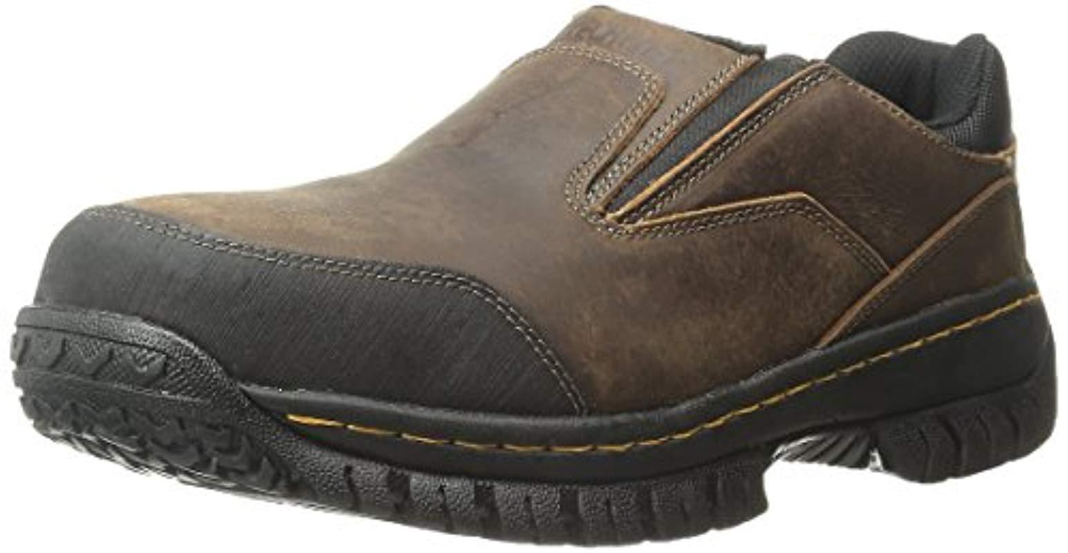 Skechers Rubber For Work Hartan Steel Toe Slipon Shoe Brown for Men