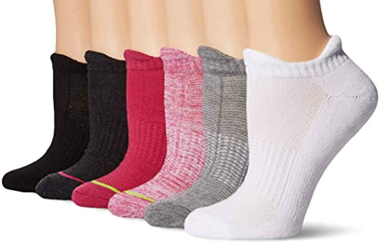 Yummie Half Cushion Tabby No Show Athletic Sock (6 Pack) in Pink Lyst