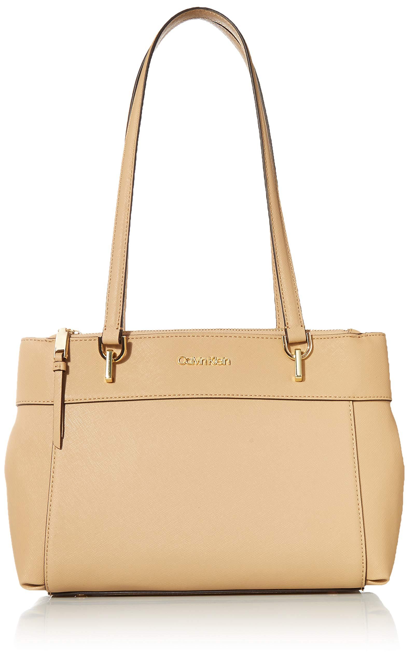 Calvin Klein Hayden Saffiano Leather Triple Compartment Shoulder Bag