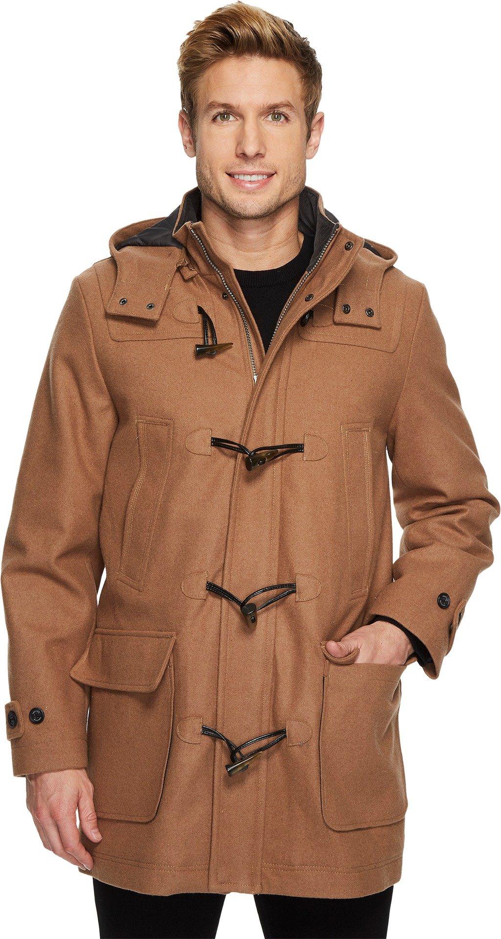 Nautica Mens Hooded Wool Toggle Coat Jacket