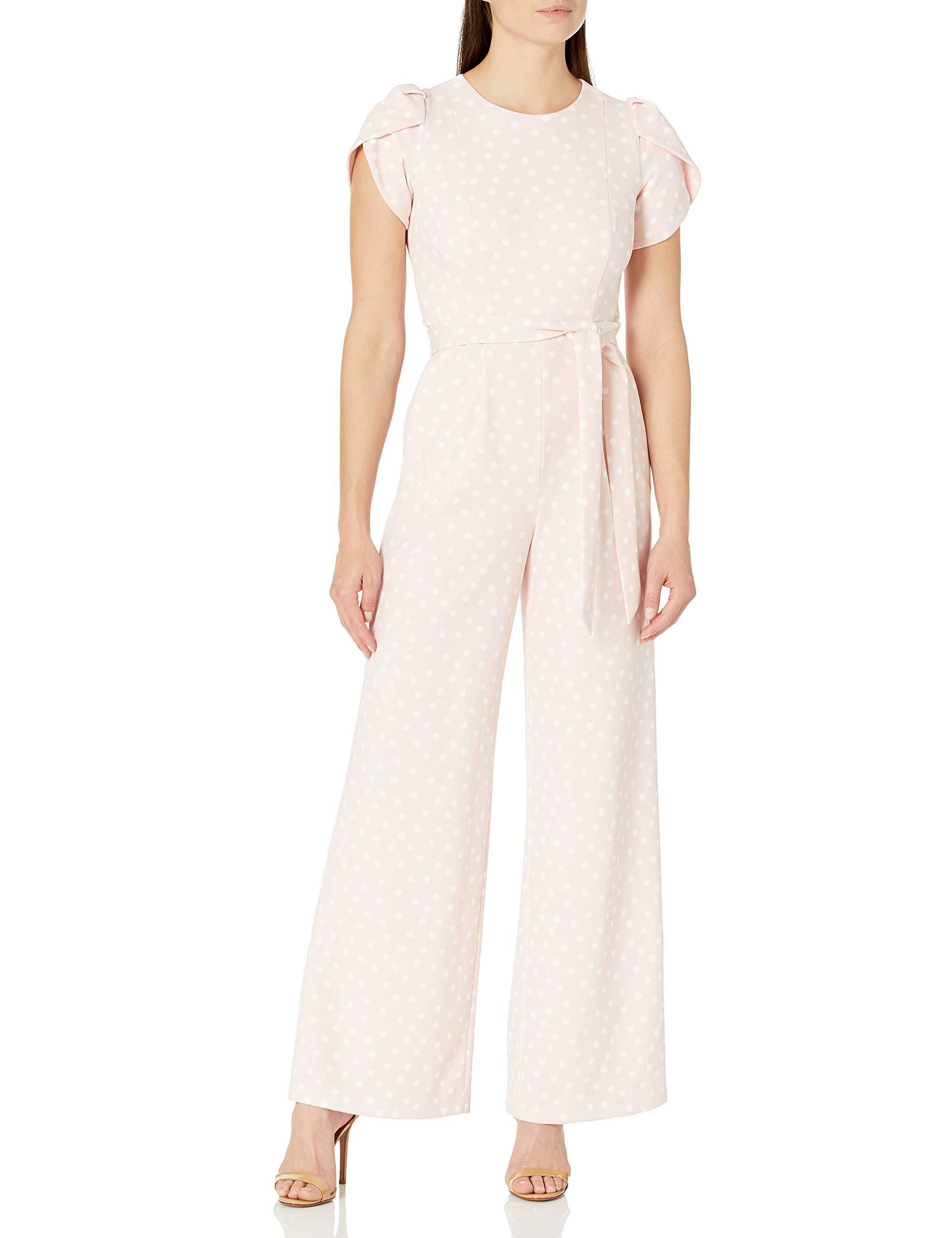 Calvin Klein Tulip Sleeve Jumpsuit With Self Belt in Pink - Save 17% - Lyst