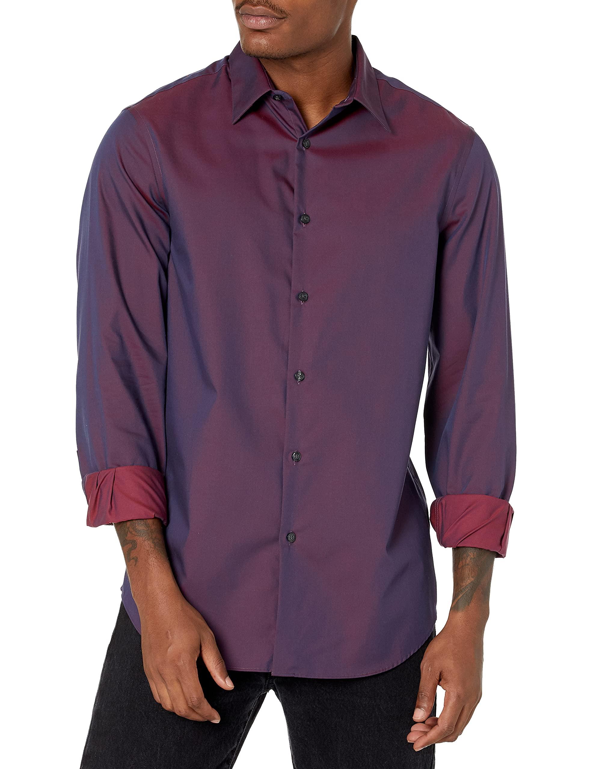 Perry Ellis Mens Big and Tall Non-Iron Travel Luxe Solid Shirt