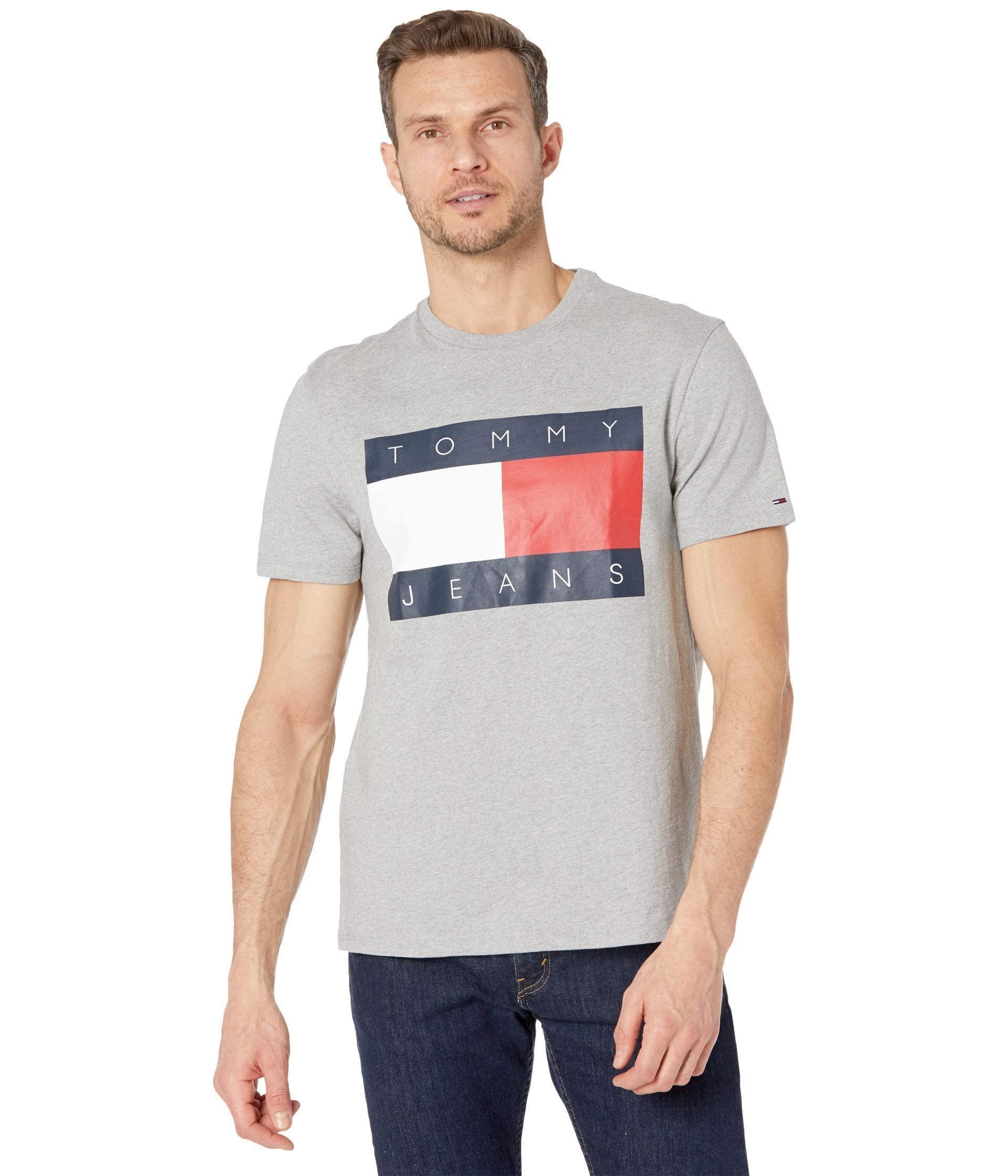 Tommy Hilfiger Mens Short Sleeve Tommy Jeans Flag T-shirt T Shirt in White  for Men | Lyst
