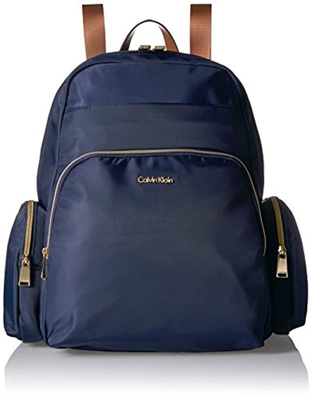 Calvin Klein Synthetic Nylon Multi Pocket Backpack in Navy (Blue) - Lyst