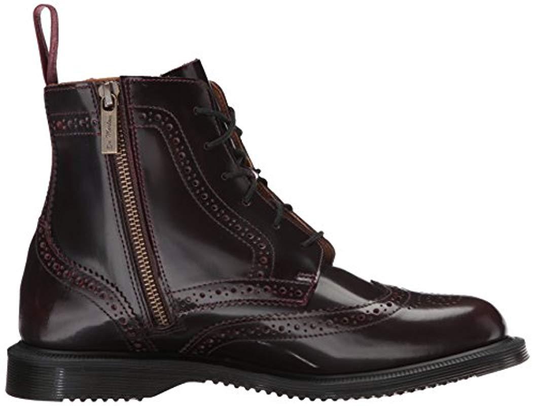 Dr. Martens Leather Delphine 8-eye Brogue Boot in Cherry Red (Black) - Save  76% - Lyst