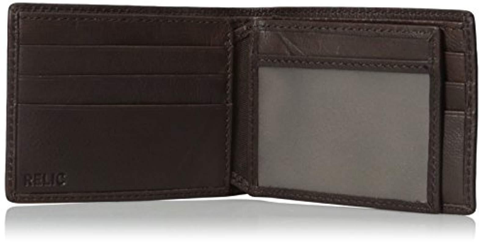 Fossil Relic By Leather Traveler Bifold Wallet in Brown for Men Lyst
