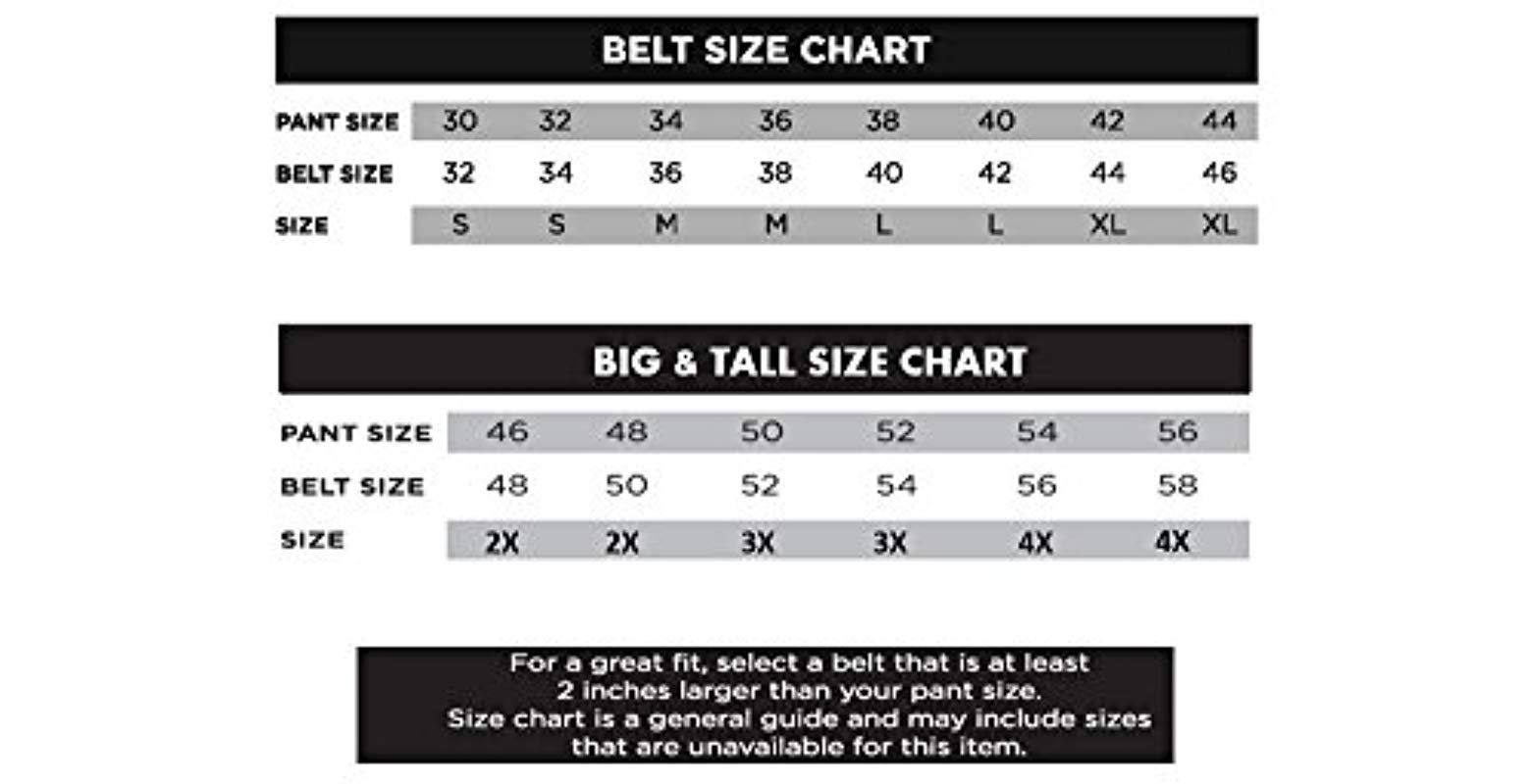 levi's men's belt size chart
