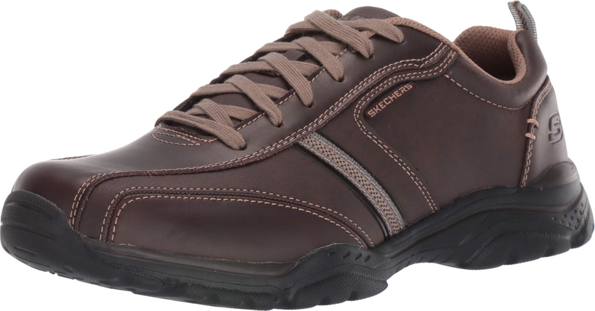 skechers brown leather trainers