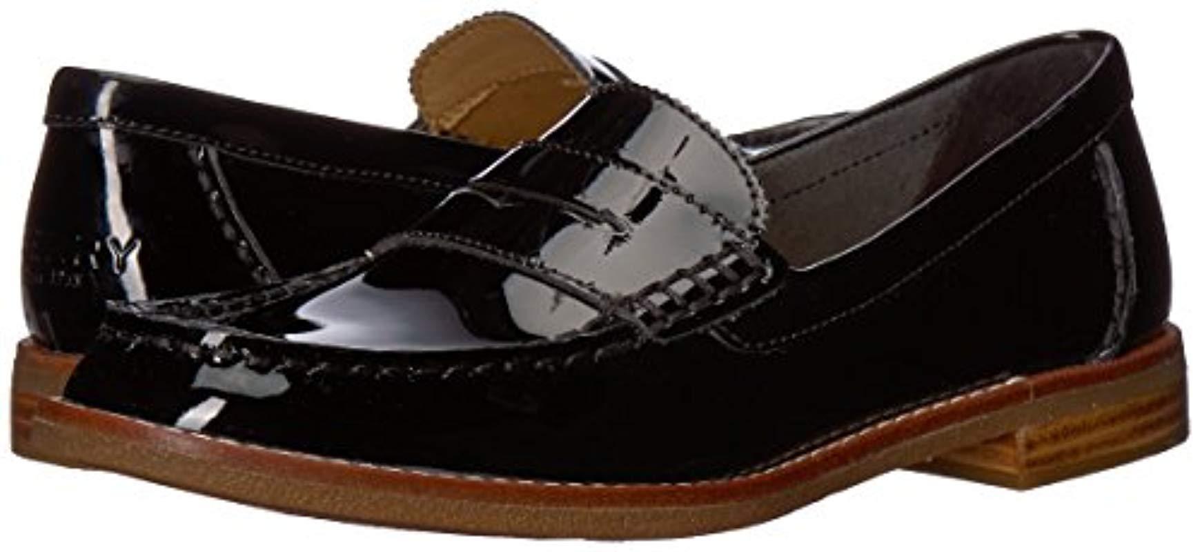 sperry seaport penny loafer black