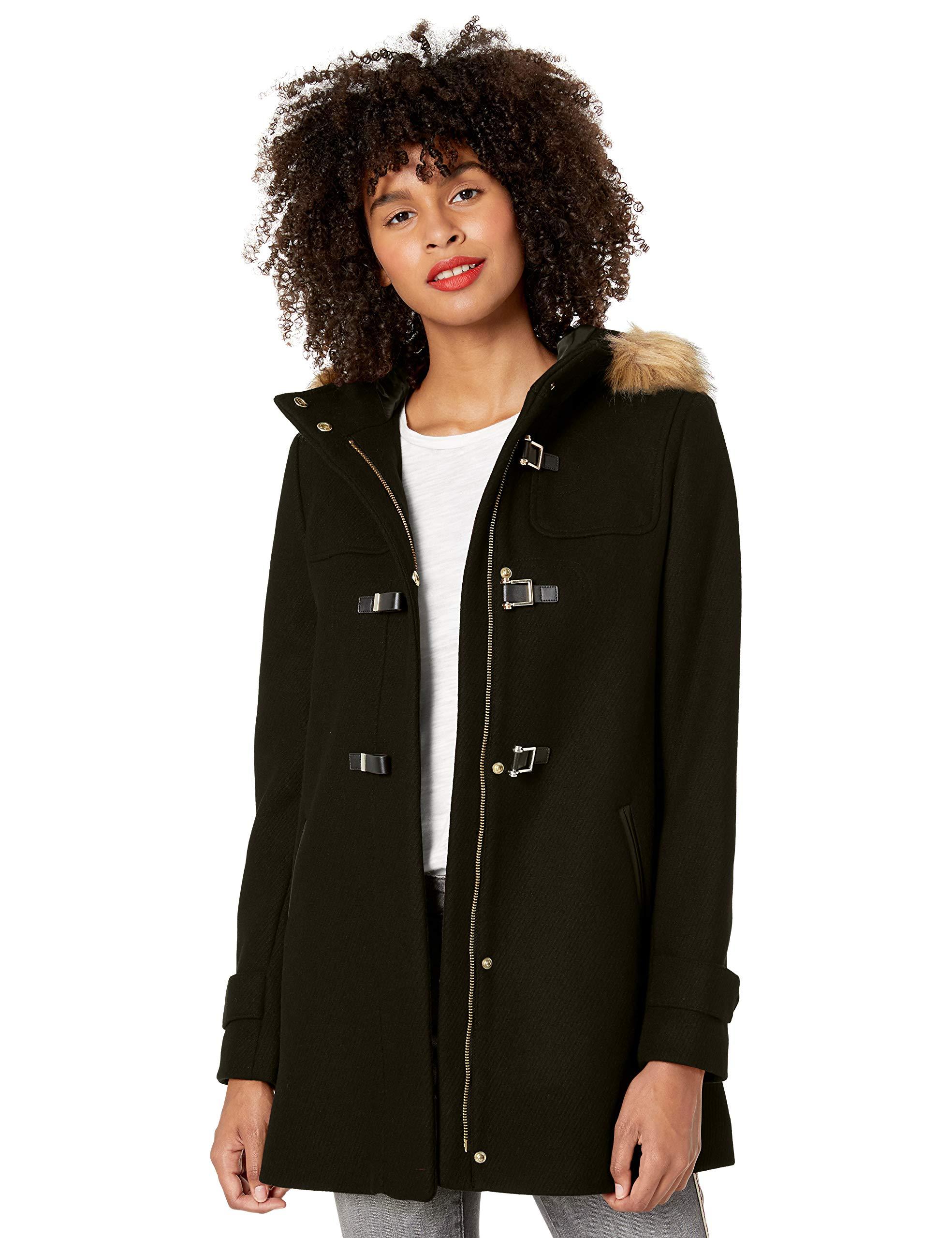 cole haan wool twill hooded duffle coat