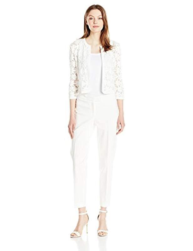 anne klein women's floral lace mesh cardigan