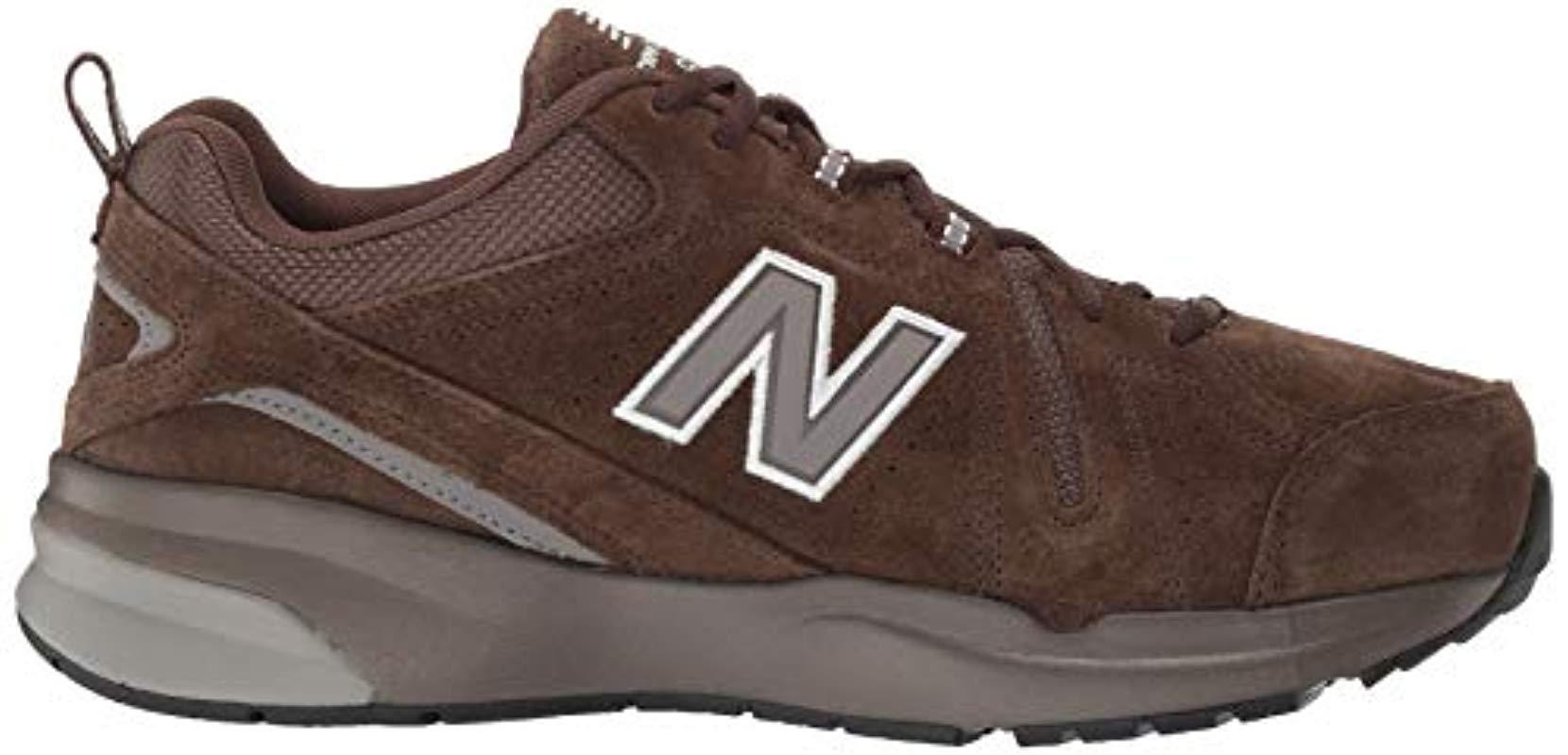New Balance 608v5 Casual Comfort Walking Shoe, Chocolate Brown/white