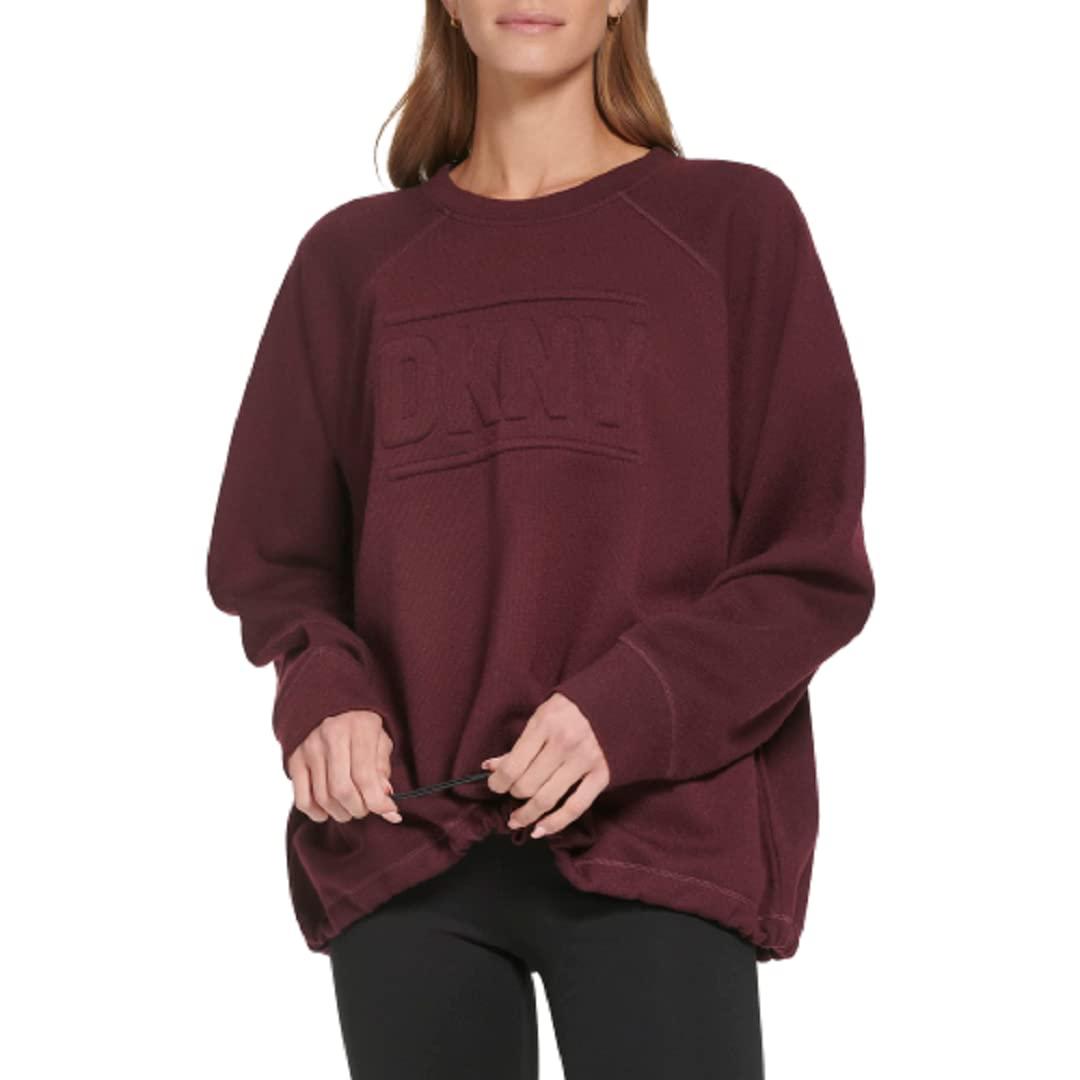 DKNY Bungee Crew Neck Puff Logo Top in Red | Lyst