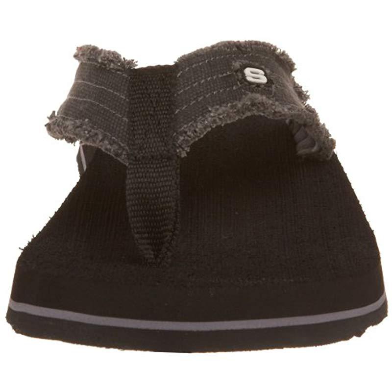 Skechers Cotton S Tantric - Fray Thong Sandals in Black for Men - Lyst