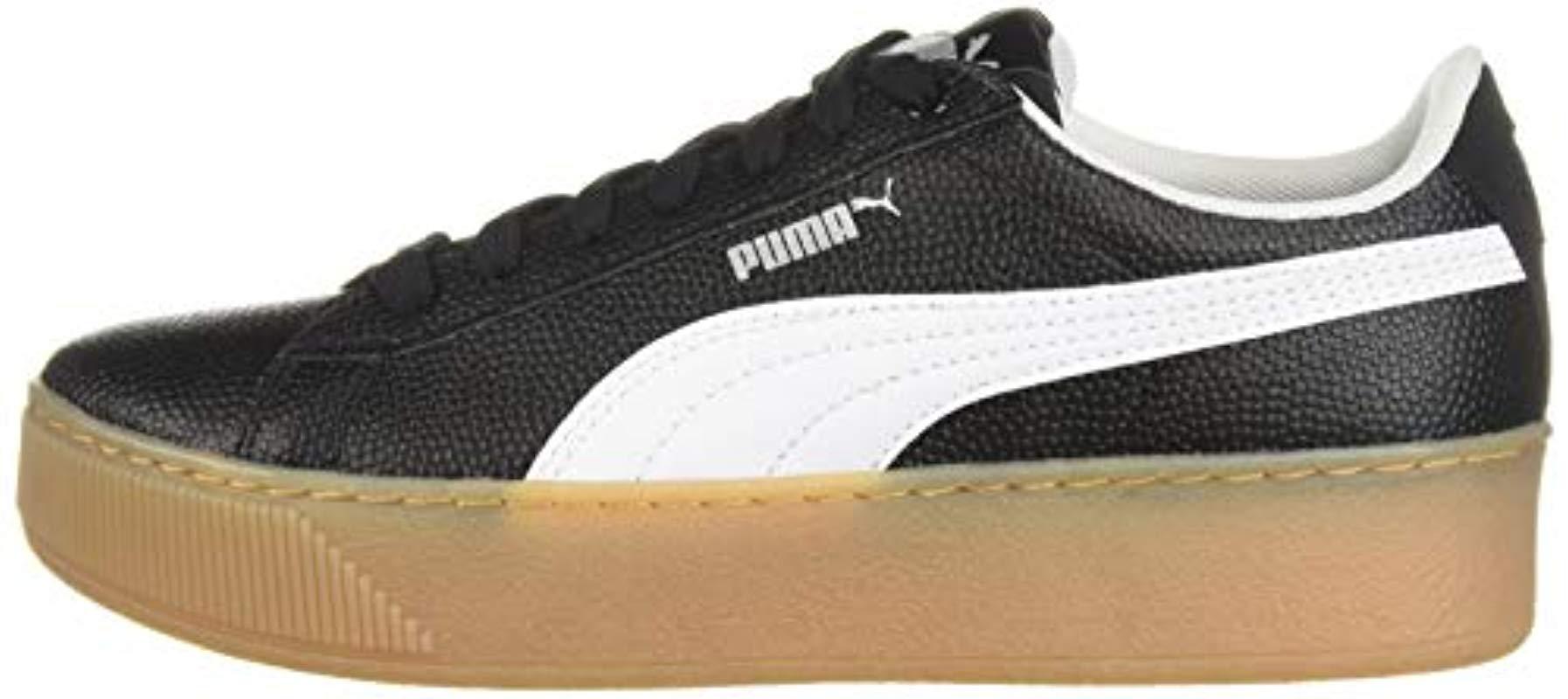 puma vikky platform black and white