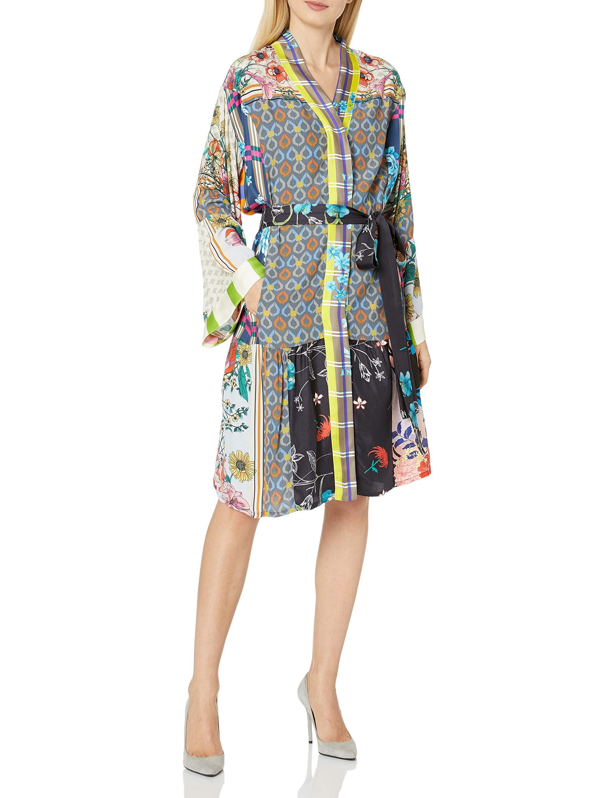 Johnny Was Long Sleeve Midi Length Silk Printed Dress Lyst