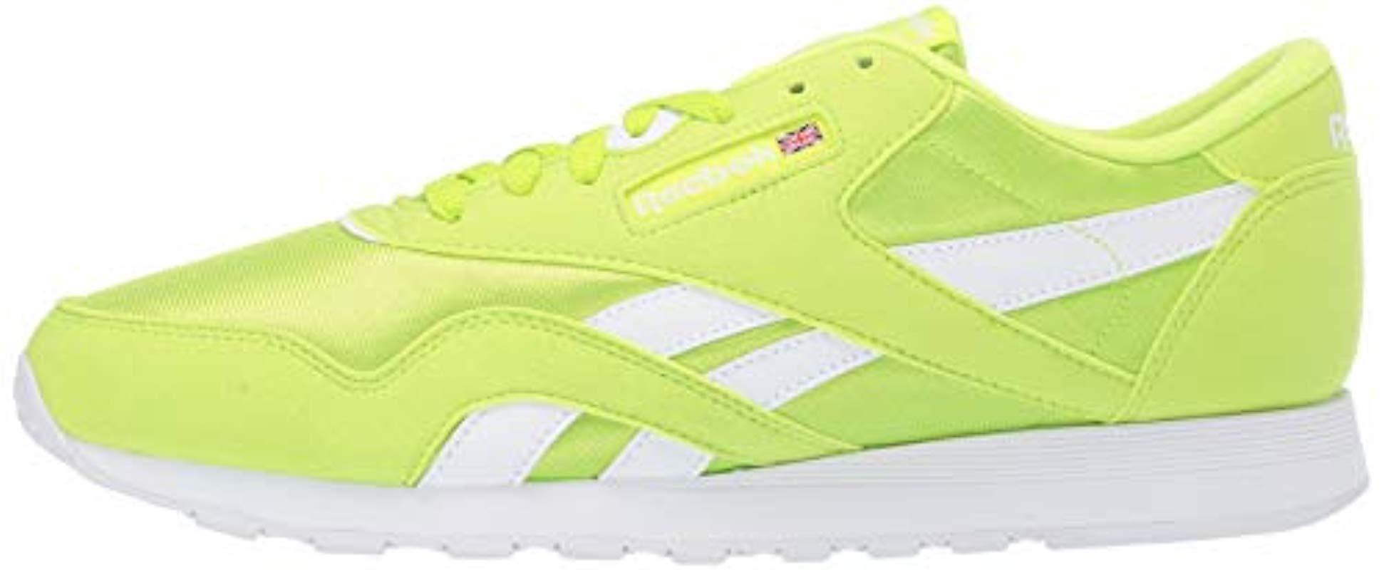 lime green reebok classics