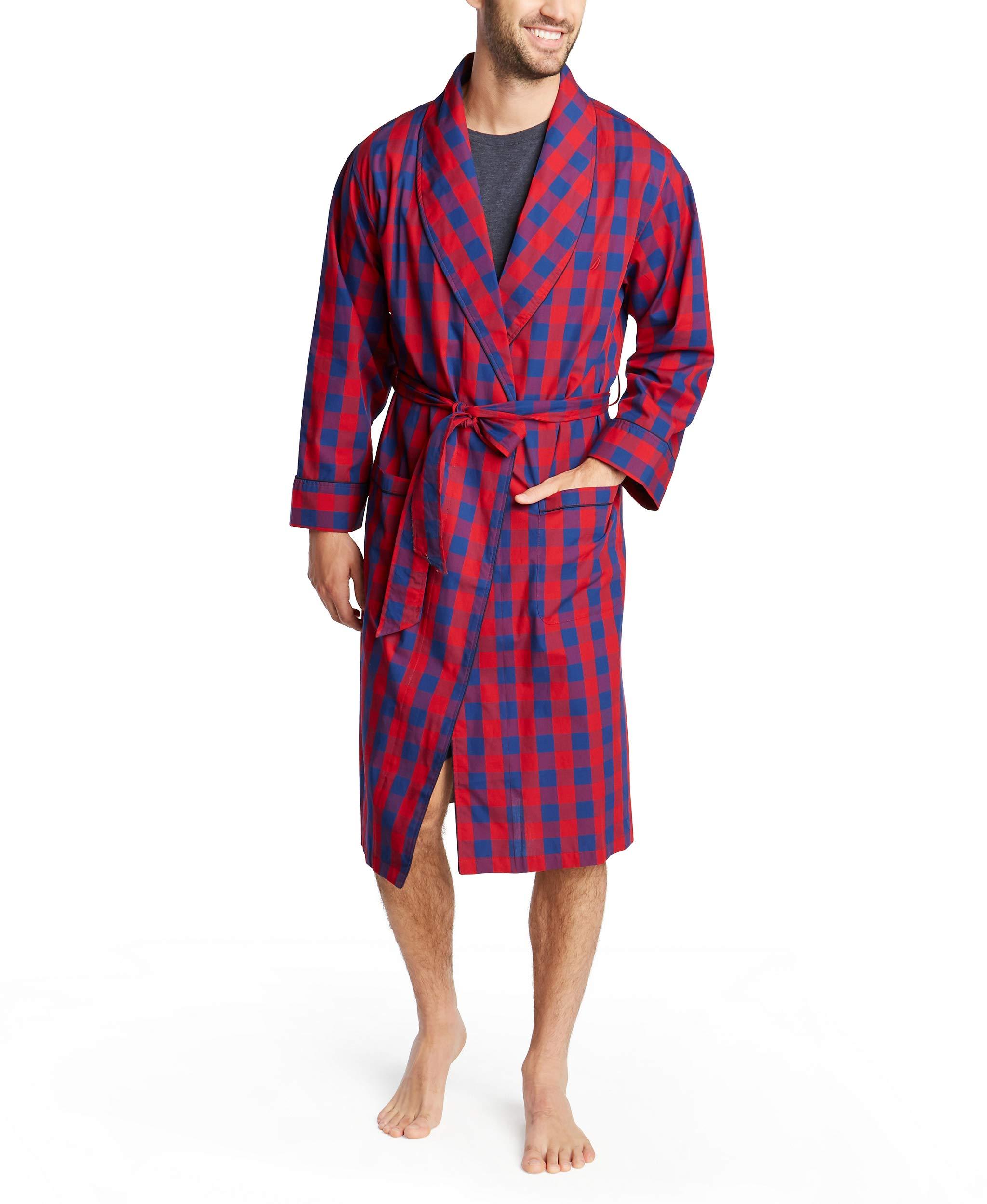 nautica men's long sleeve lightweight cotton woven robe
