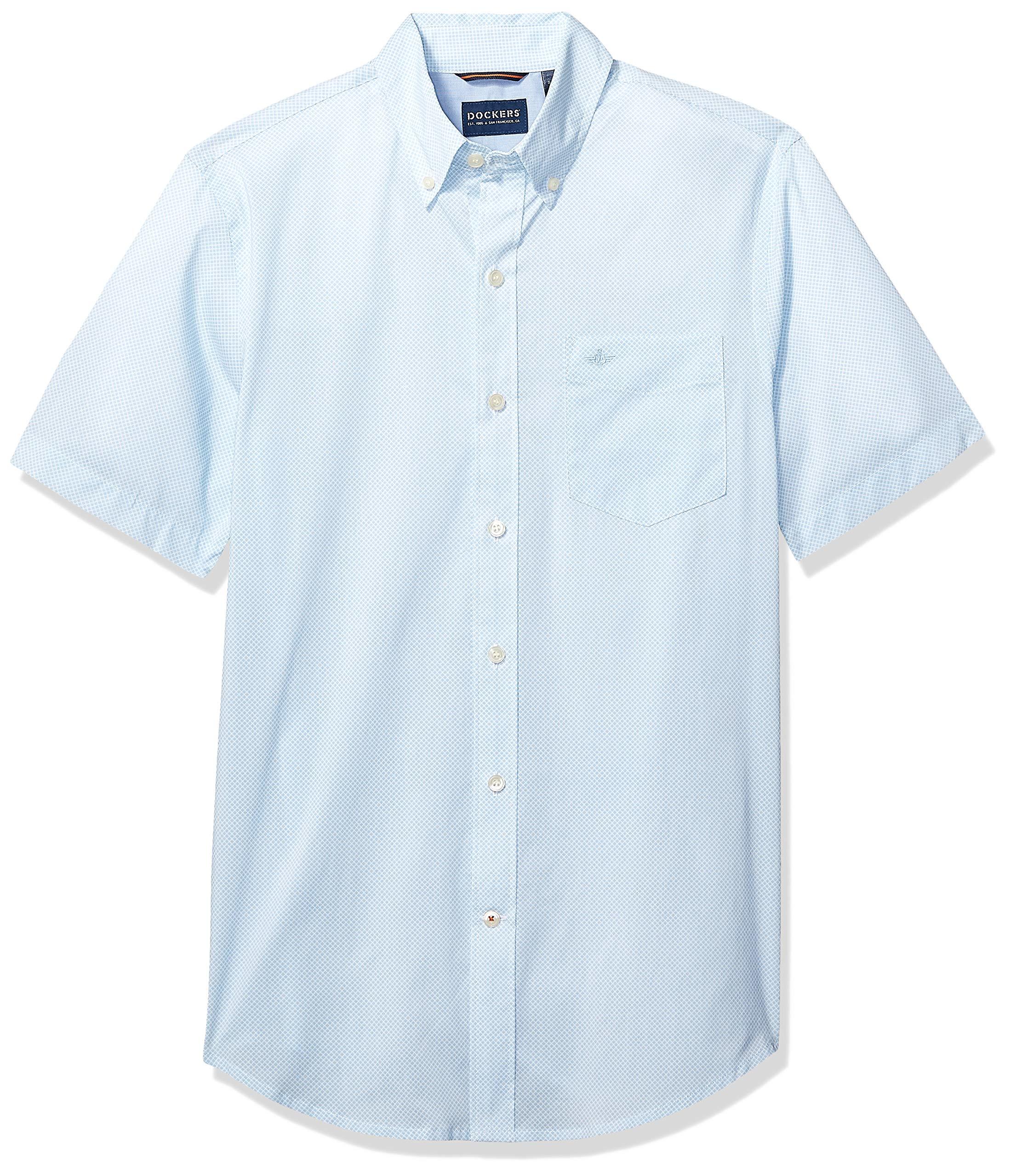 Dockers Short Sleeve Button Down Comfort Flex Shirt in Blue for Men ...