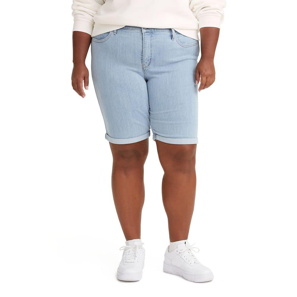 Levi's Plus-size Shaping Bermuda Shorts, in Blue - Save 19% - Lyst