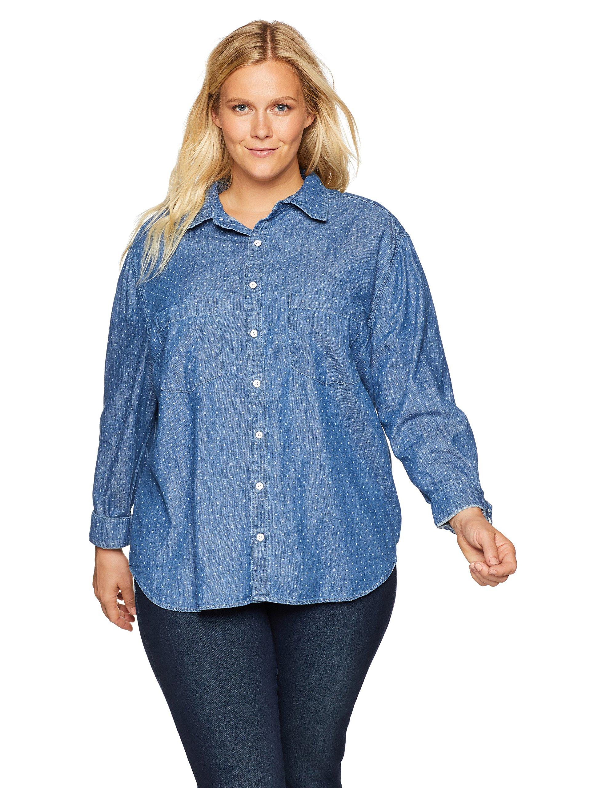 Lucky Brand Plus Size Boyfriend Shirt in Blue Save 18 Lyst