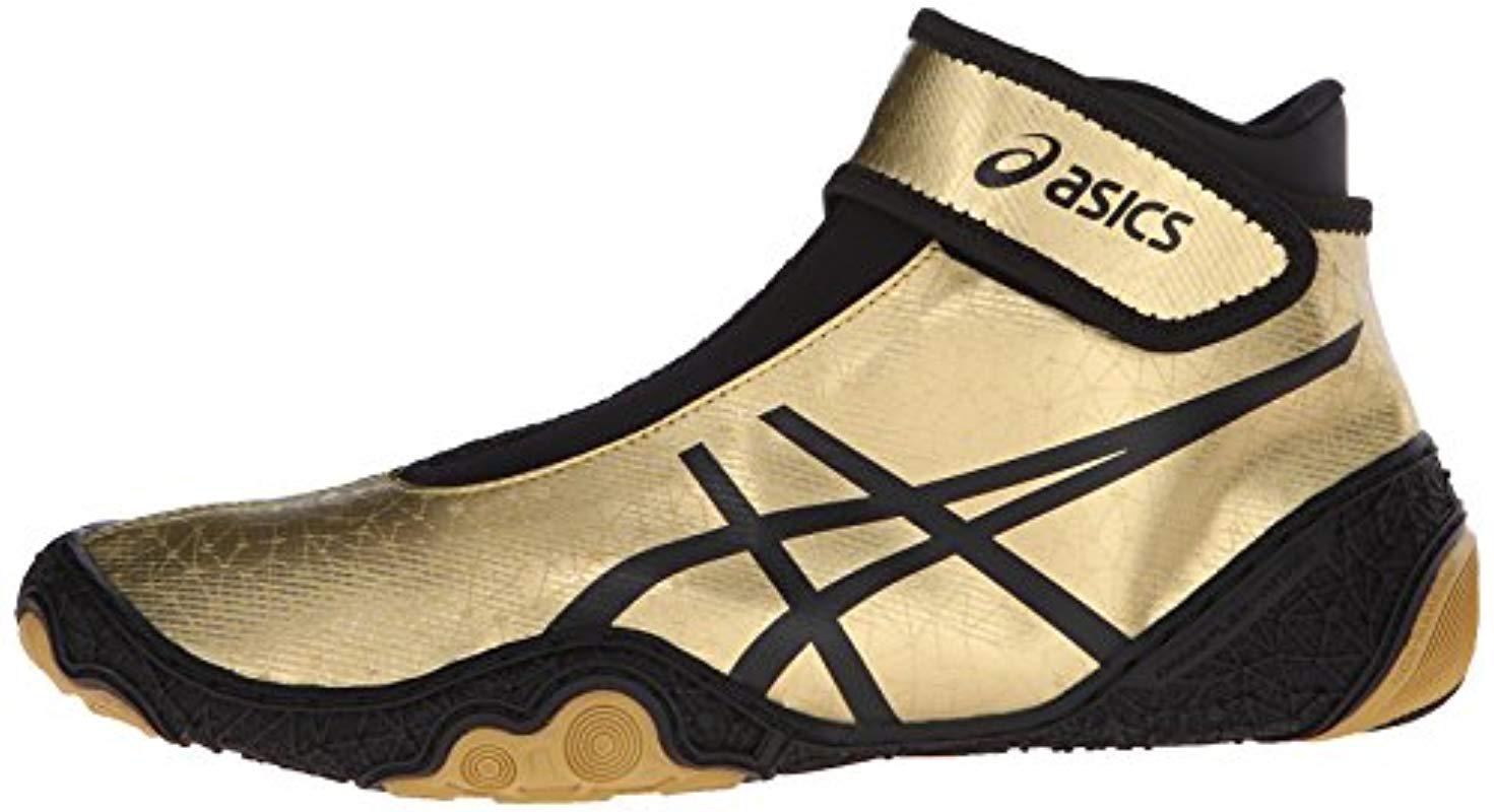 Asics Lace Omniflexattack V2.0 Wrestling Shoe in Gold/Black (Black