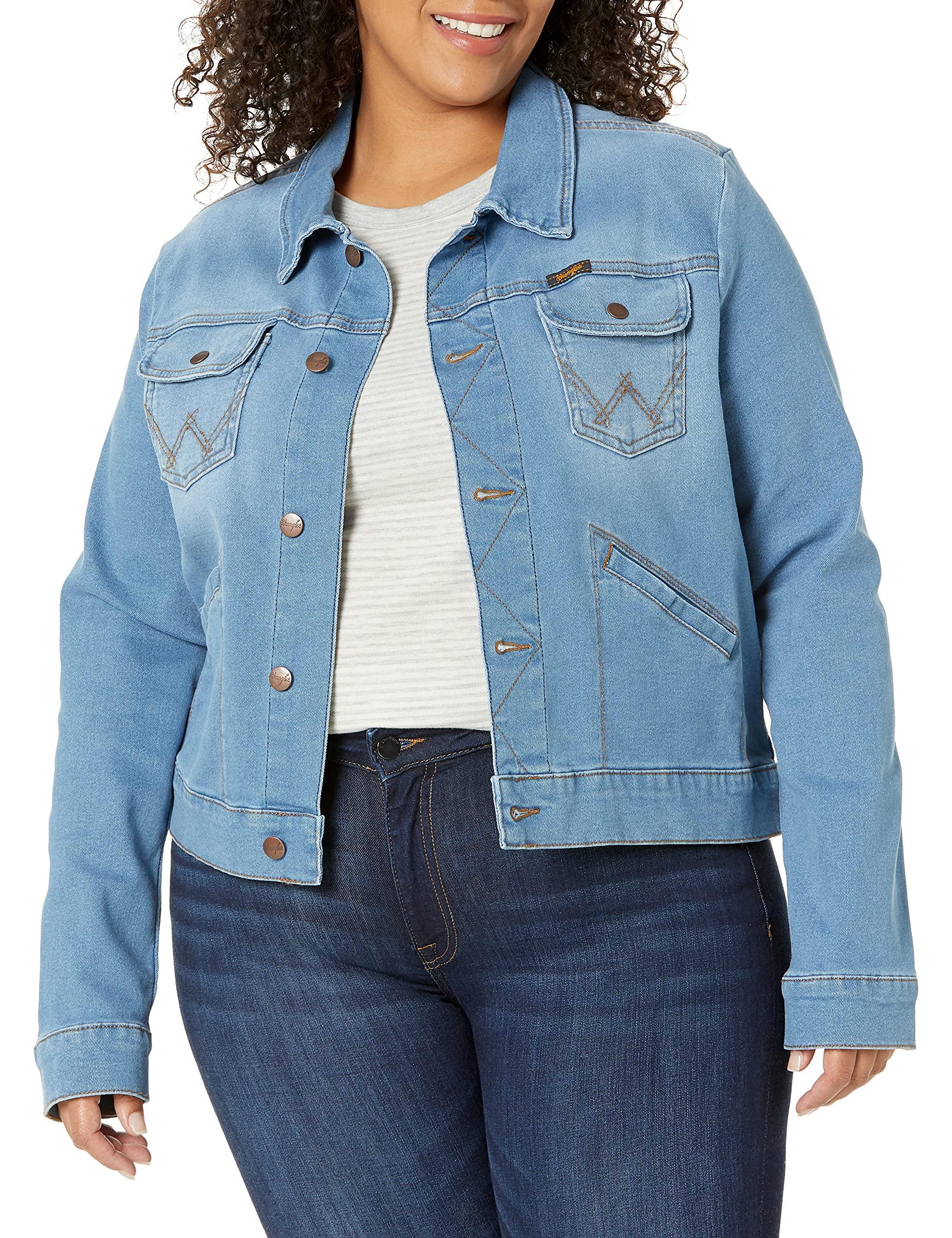 bright blue denim jacket