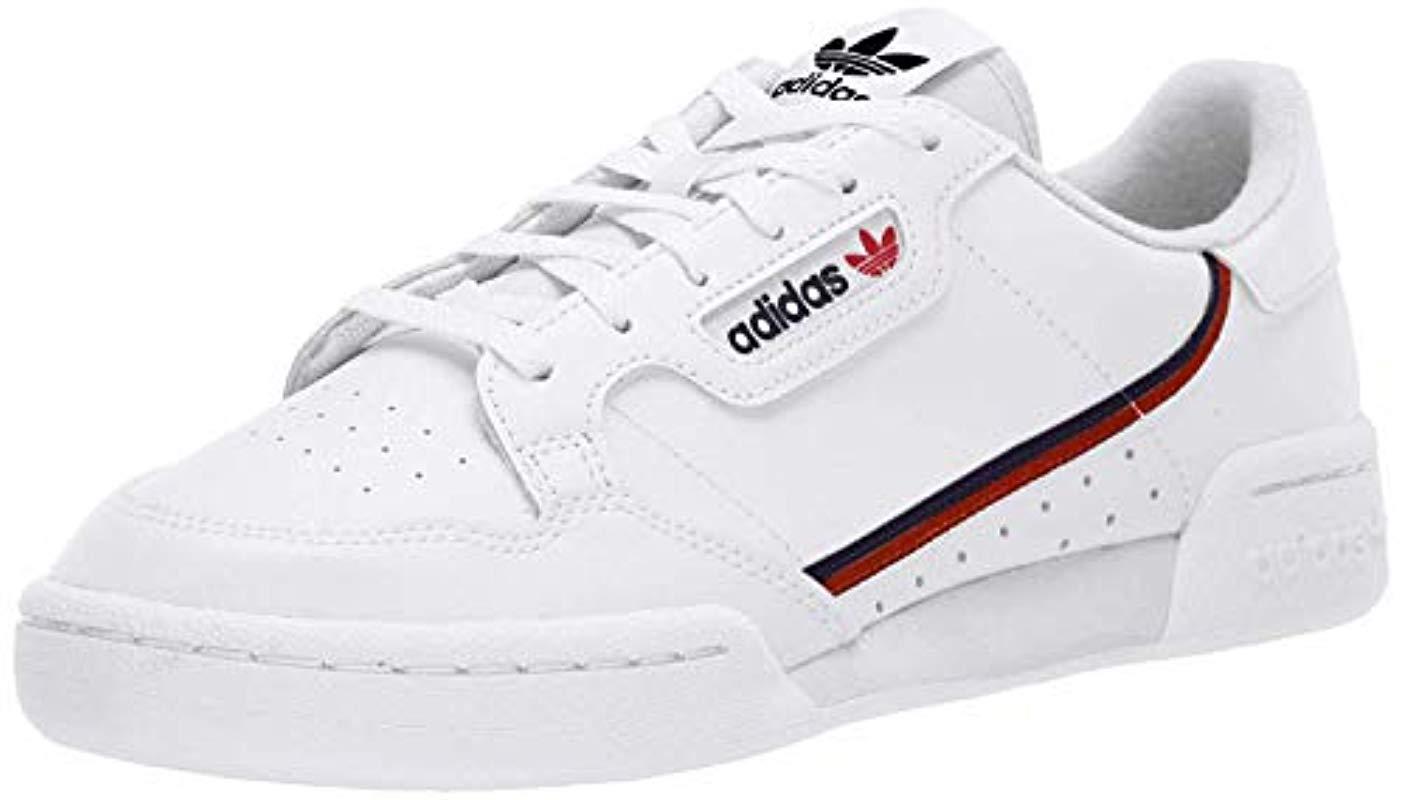 white & red continental 80 trainers