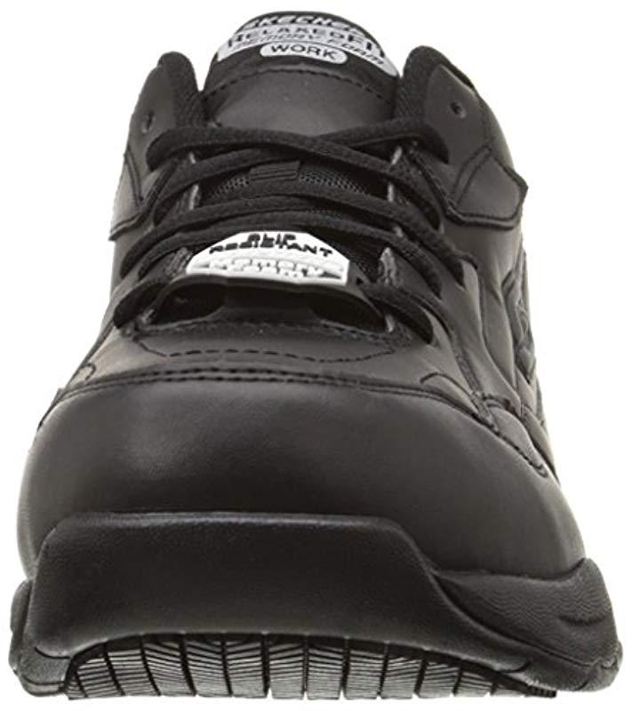 Skechers For Work Felton Slip Resistant Relaxedfit Work Shoe in Black