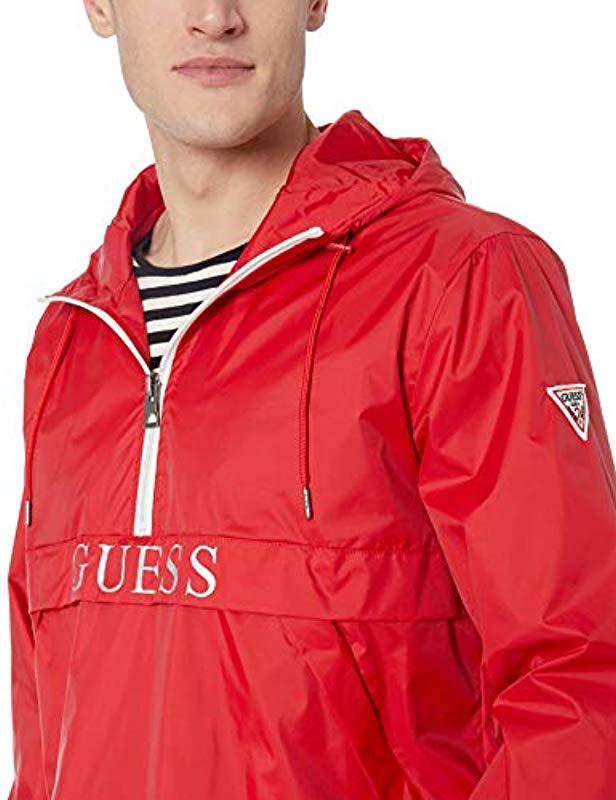 guess red windbreaker