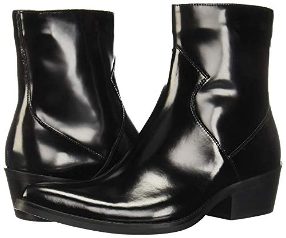 Calvin Klein Alden Box Calf Fashion Boot in Black for Men | Lyst