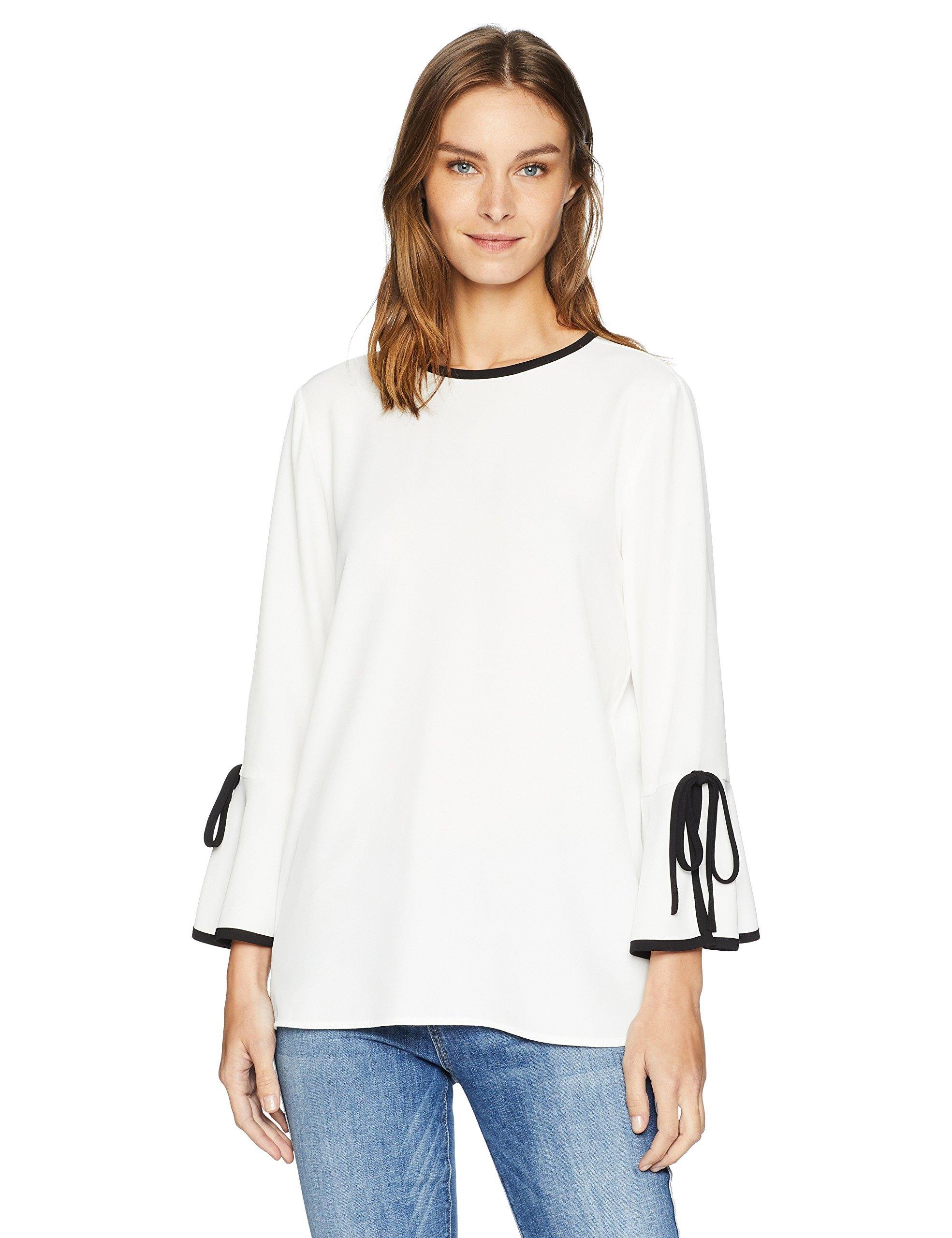 calvin klein black and white blouse