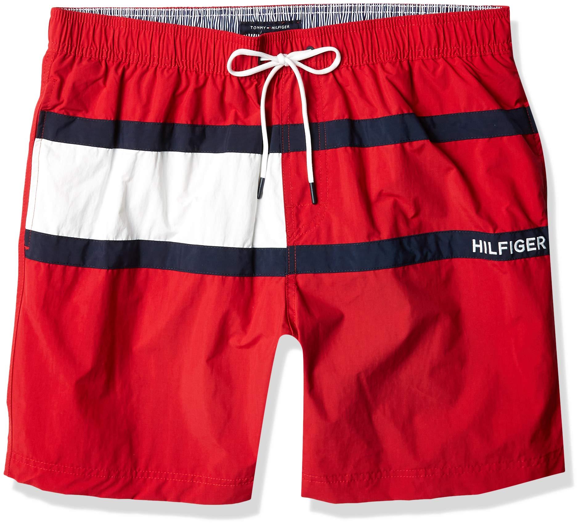 Tommy Hilfiger 7" Swim Trunks in Red for Men - Save 44% - Lyst