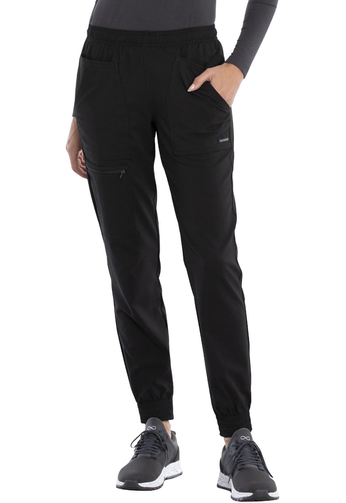 CHEROKEE Plus Size Mid Rise Tapered Leg Jogger Scrubs Pant in Black Lyst