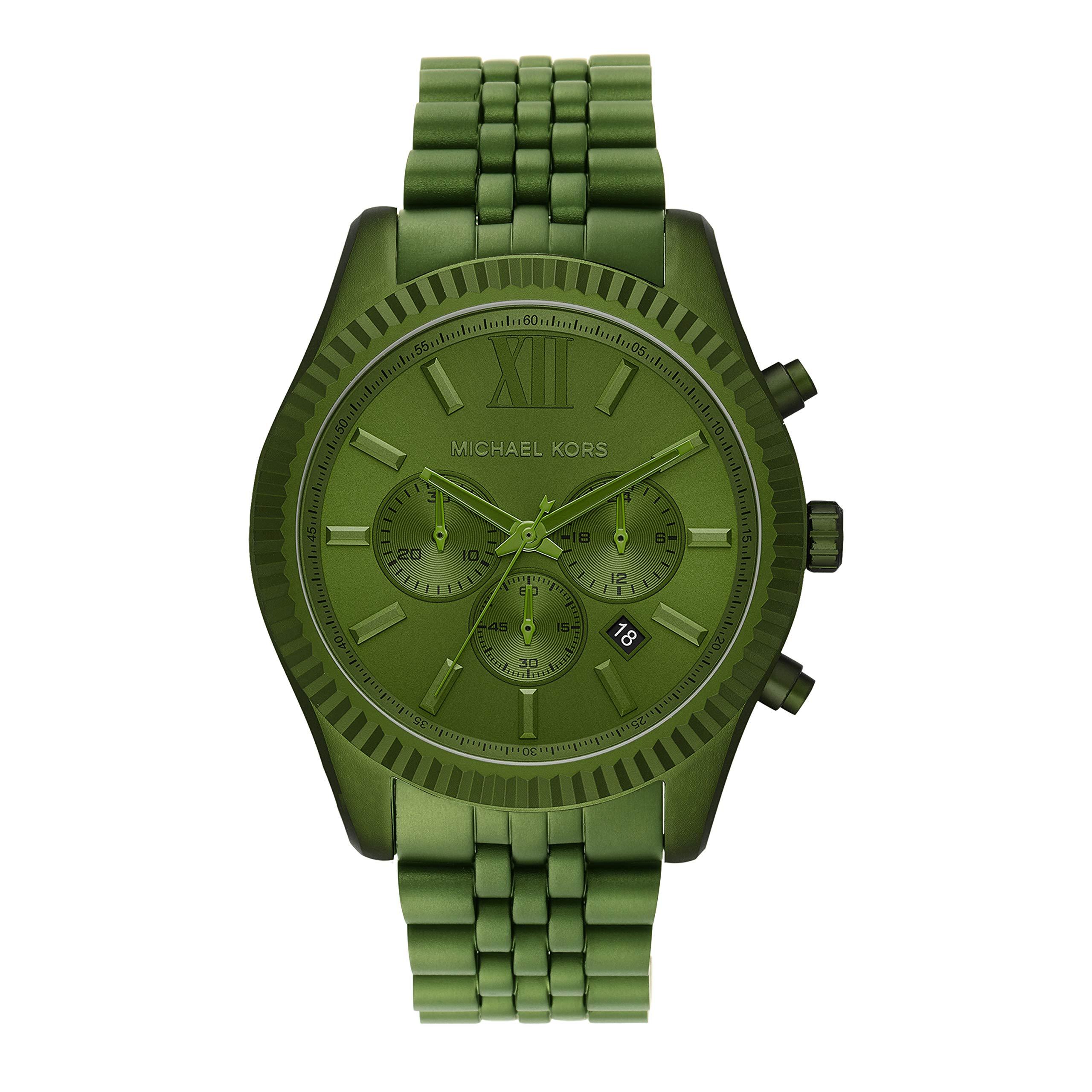 Michael Kors Quartz Watch With Metal Strap, Green, 22 (model