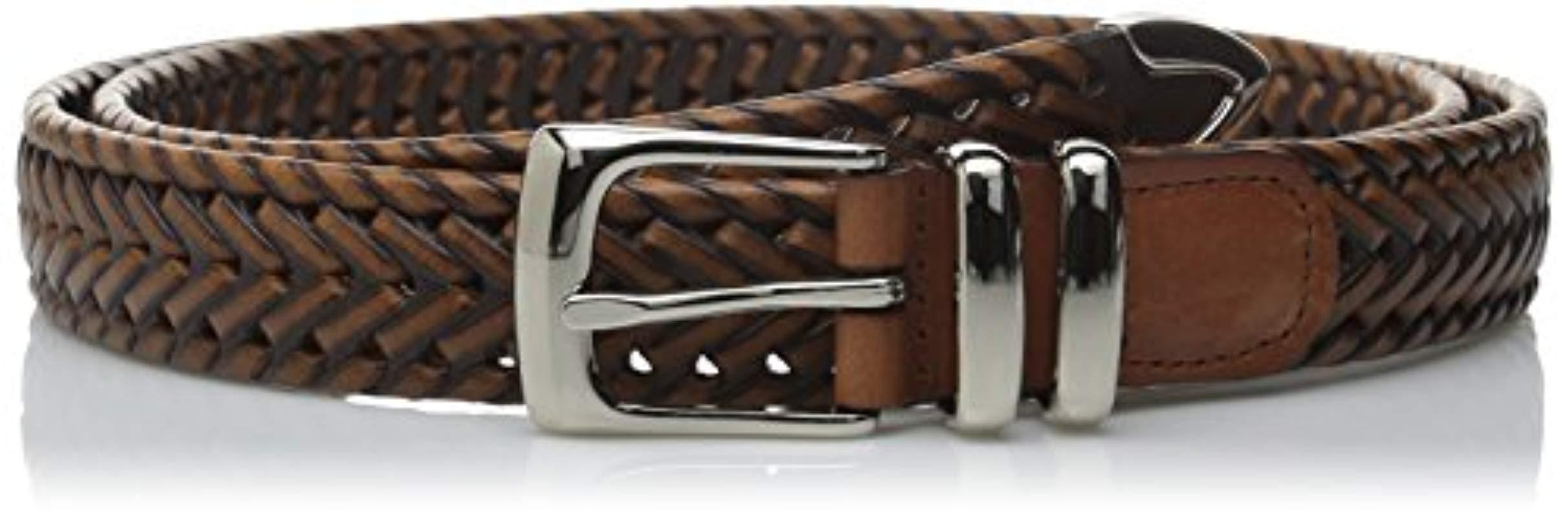 Perry Ellis Leather Big And Tall Portfolio Braided Belt for Men - Save ...