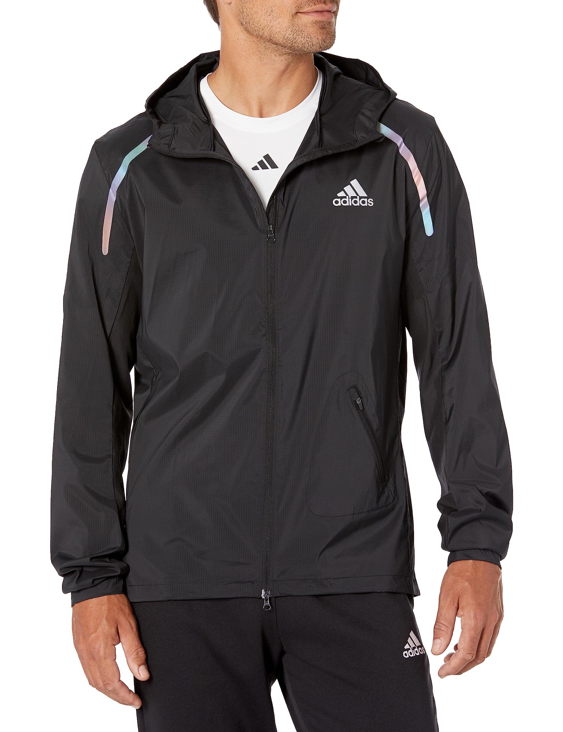 adidas Mens Marathon Running Jacket in Black for Men | Lyst