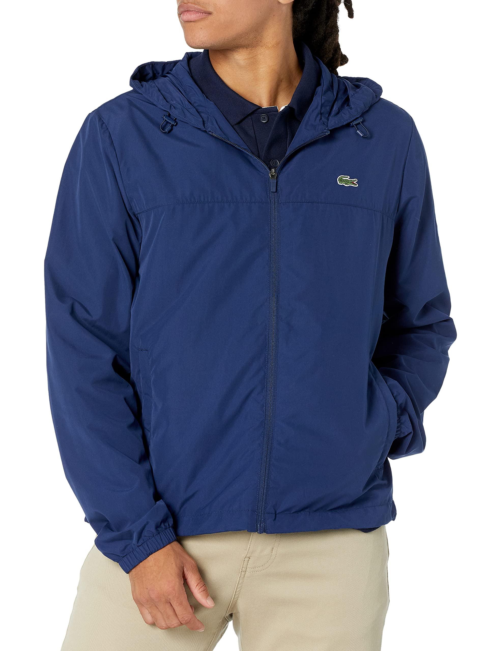 Lacoste Mens Full Zip Packable Hooded Windbreaker Jacket in Blue for Men |  Lyst