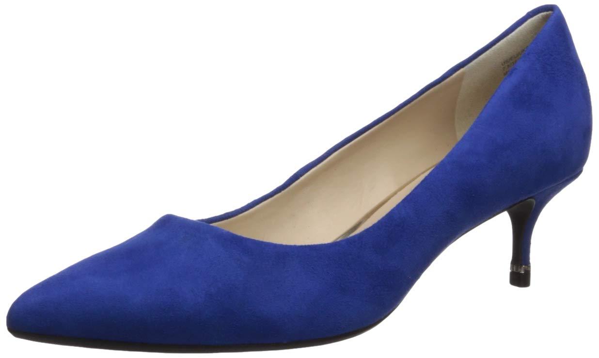 cobalt blue kitten heel shoes