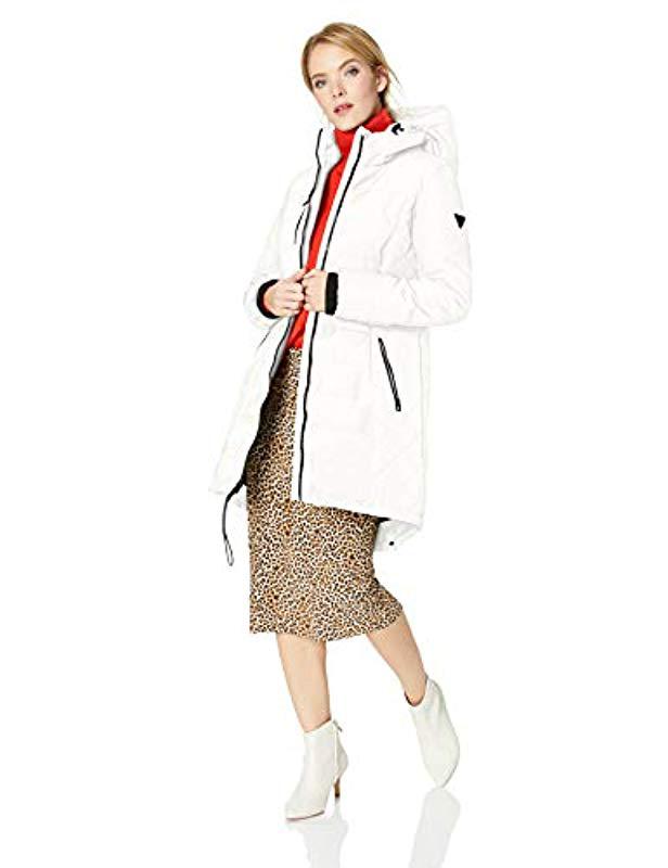 white knee length coat