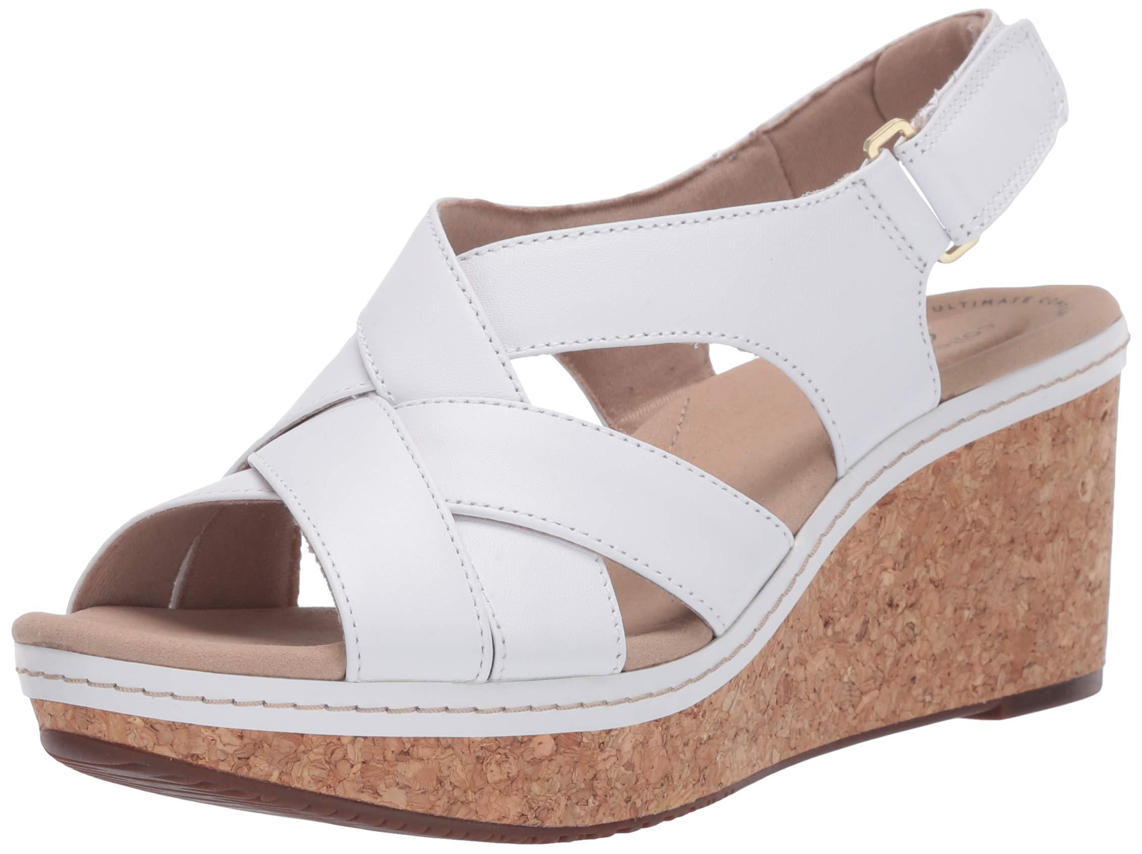 white clark sandals
