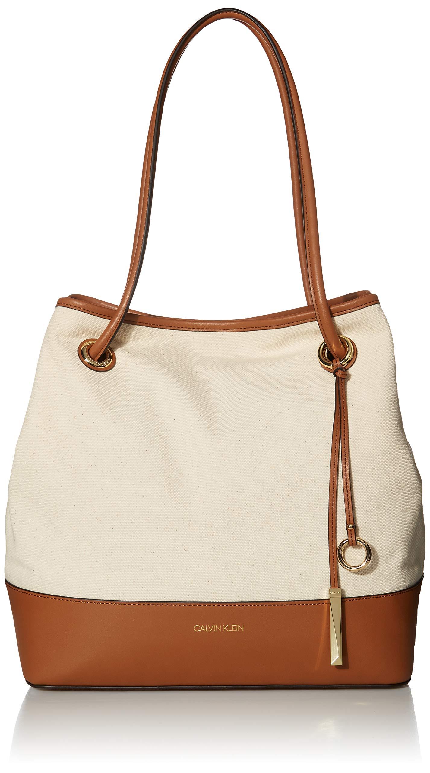 Calvin Klein Gabrianna Coated Canvas North/south Key Item Tote in Natural -  Lyst