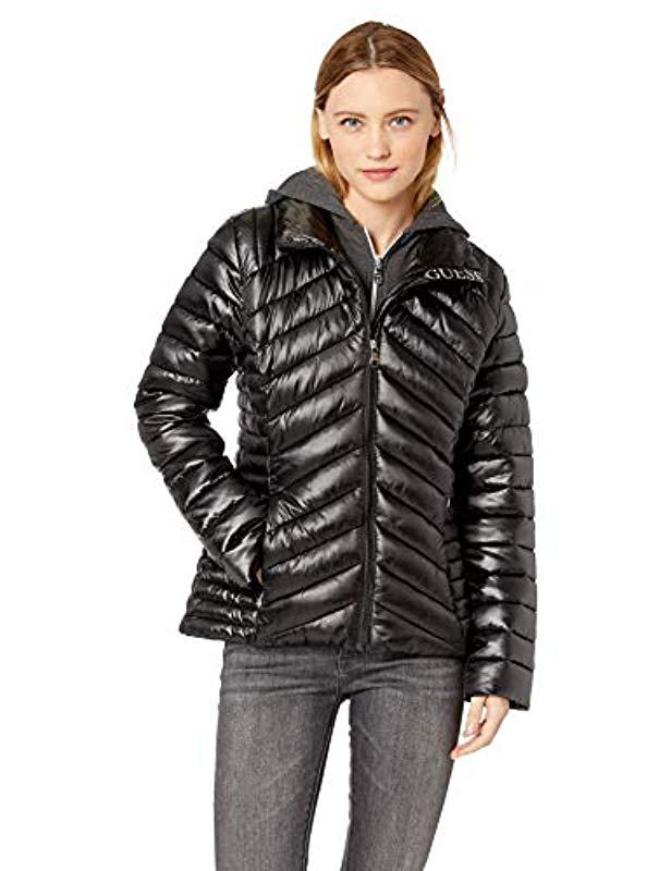guess packable down jacket
