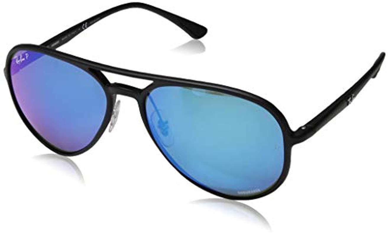 RayBan Synthetic Rb4320ch Chromance Mirrored Aviator Sunglasses in