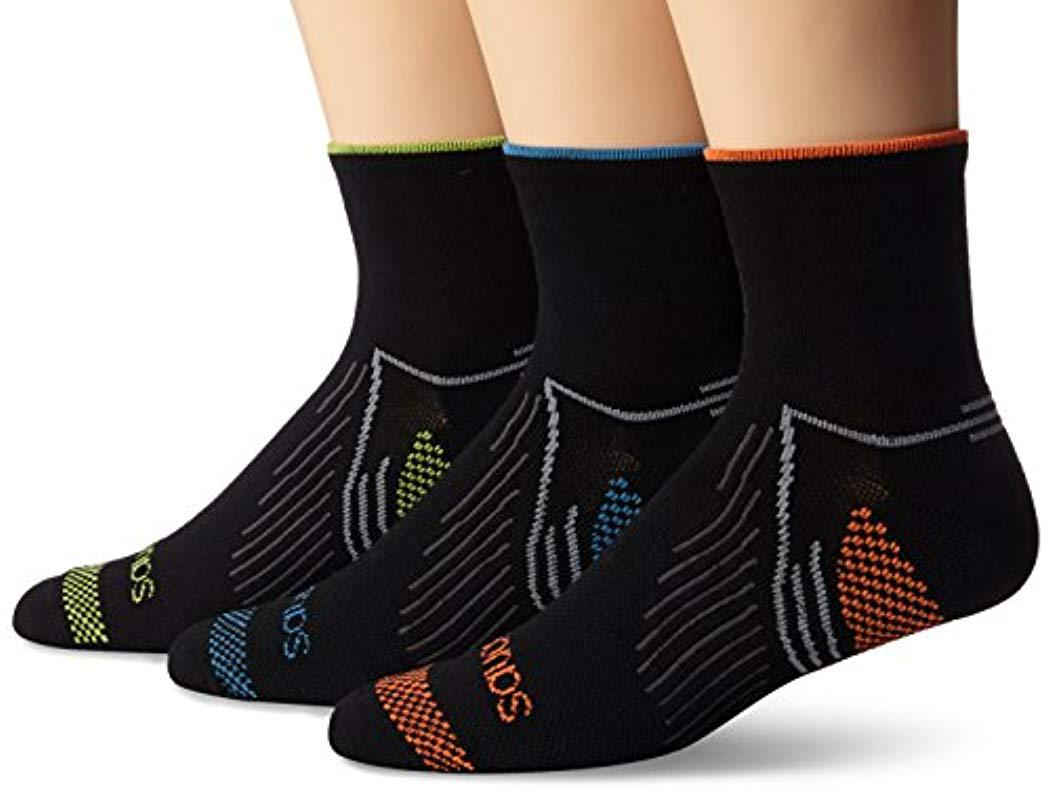 Saucony 3 Pack River Quarter Socks in Black for Men Lyst